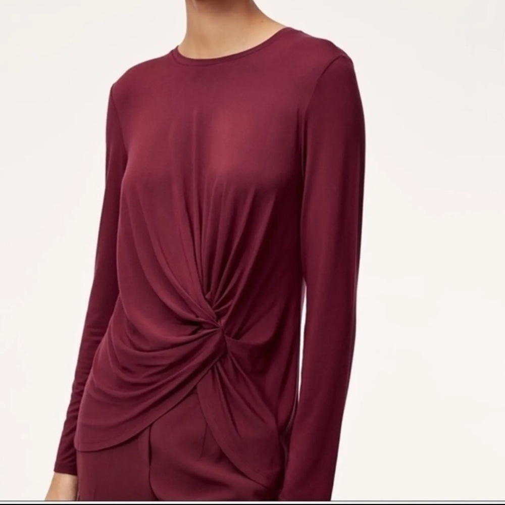 Babaton Gray front tie knot long sleeves